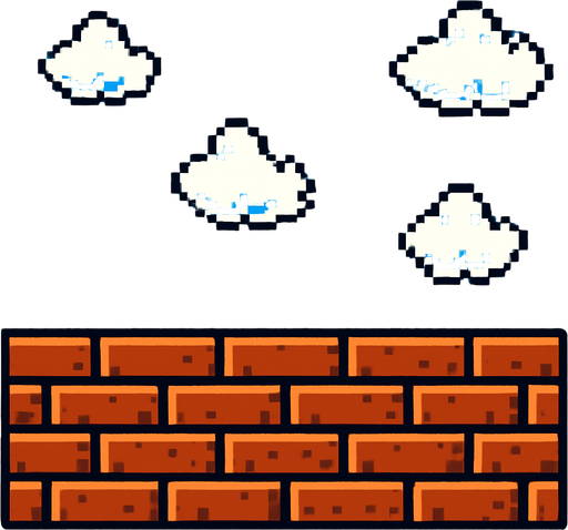 Bricks and sky.
In-Game asset.  2d.  High contrast.  No shadows