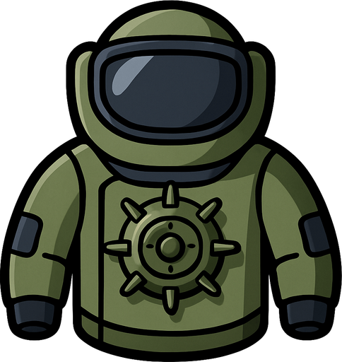 Just the space suit from this image with a land mine in the center of it.