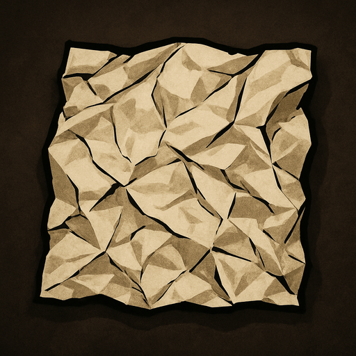 crumpled paper.
In-Game asset.  2d.  High contrast