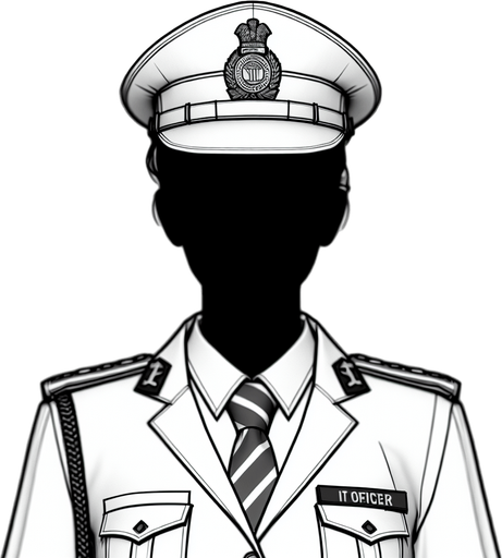 Income tax officer.
Single Game Texture. In-Game asset. 2d. Blank background. High contrast. No shadows.