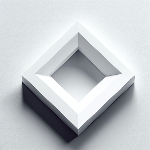 a white geometric square shape
Single Game Texture. In-Game asset. 2d. Blank background. High contrast. No shadows.