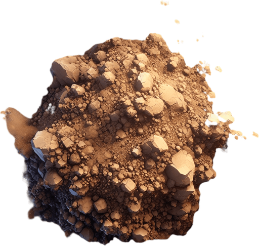 Dirt particle.
Single Game Texture.  In-Game asset.  2d.  Blank background.  High contrast.  No shadows