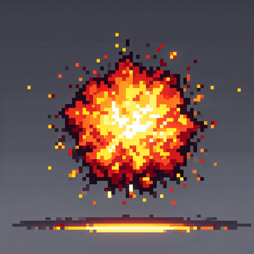 Explosion.
Single Game Texture. In-Game asset. 2d. Blank background. High contrast. No shadows.