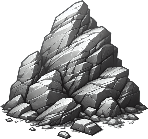 Rocks.
Single Game Texture. In-Game asset. 2d. Blank background. High contrast. No shadows.