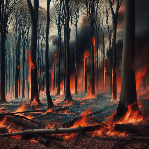 forest in fire.
2d