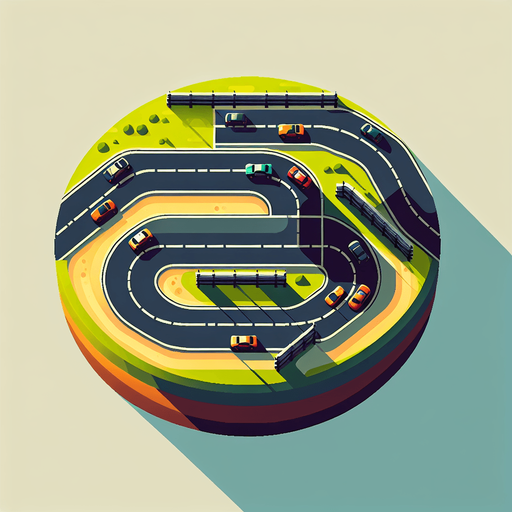 CAR TRACK.
Single Game Texture. In-Game asset. 2d. Blank background. High contrast. No shadows.