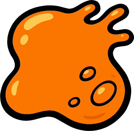 orange liquid.
In-Game asset.  2d.  High contrast.  No shadows