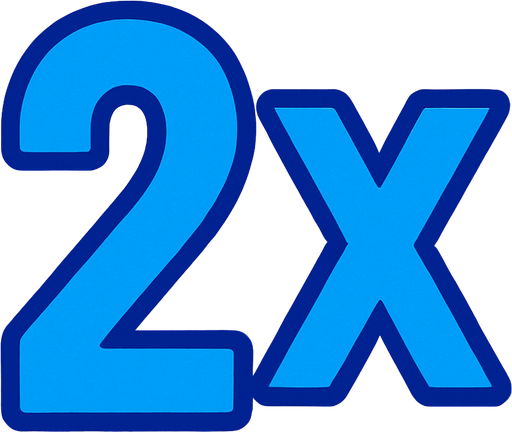 blue 2x.
In-Game asset.  2d.  High contrast.  No shadows