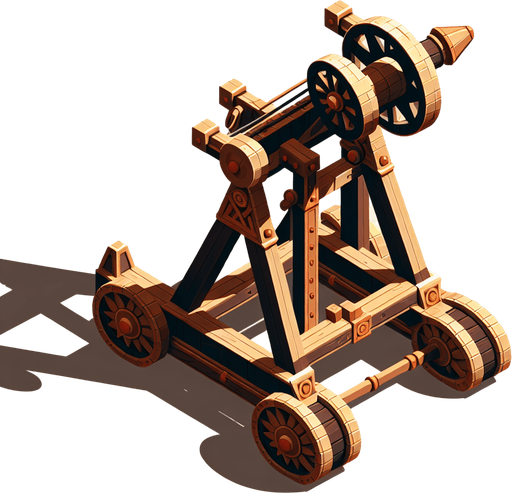 Mancınık.
Single Game Texture. In-Game asset. 2d. Blank background. High contrast. No shadows.