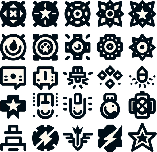 Power ups.
Single Game Texture. In-Game asset. 2d. Blank background. High contrast. No shadows.