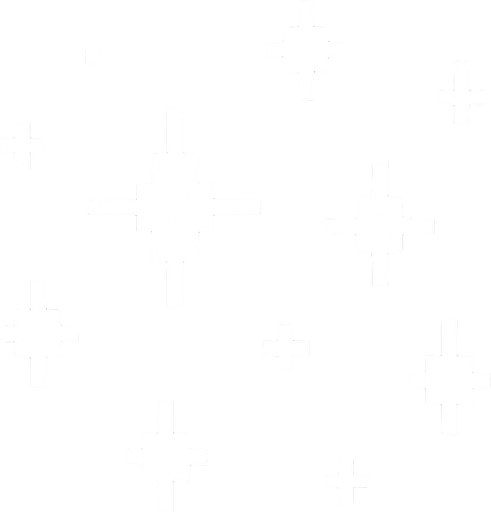 Пиксельные мималистичные звездочки видом сверху белого цвета
In-Game asset.  2d.  High contrast.  No shadows