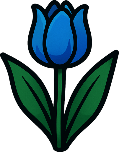 Tulip, blue.
In-Game asset.  2d.  High contrast.  No shadows