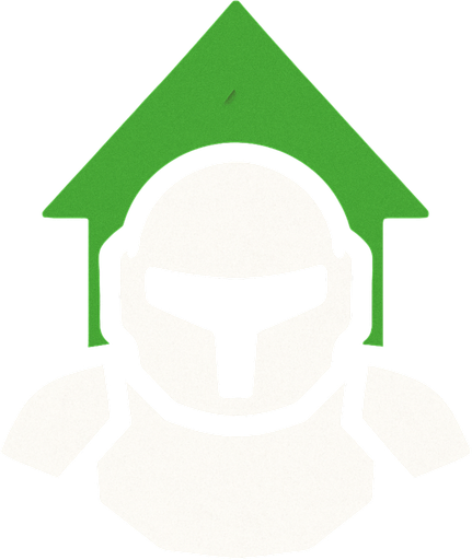 Symbol for a spaceship armor upgrade using an green arrow pointing up and white coloring.
In-Game asset.  2d.  High contrast.  No shadows