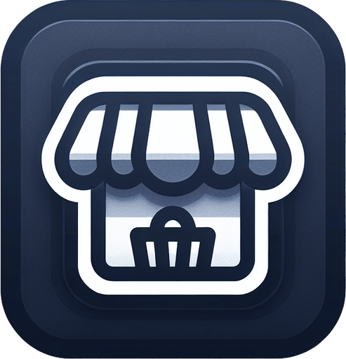 Shop icon in a square box.
Single Game Texture. In-Game asset. 2d. Blank background. High contrast. No shadows.