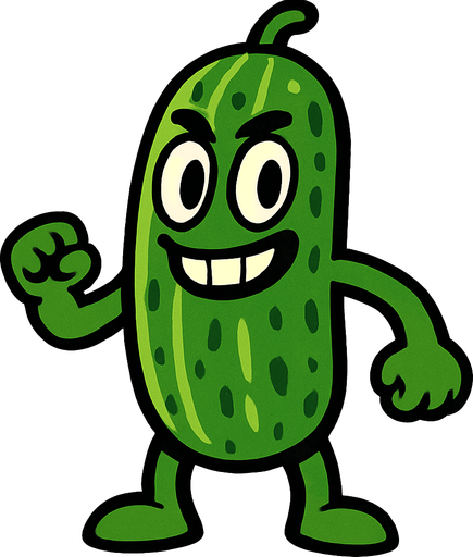 cucumber human.
In-Game asset.  2d.  High contrast.  No shadows