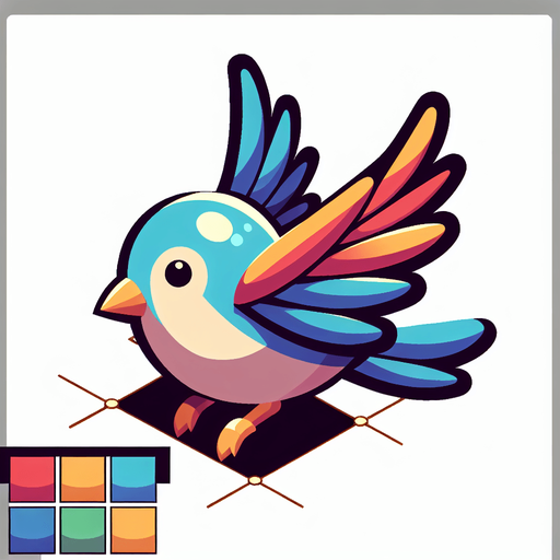 Bird.
Single Game Texture. In-Game asset. 2d. Blank background. High contrast. No shadows.