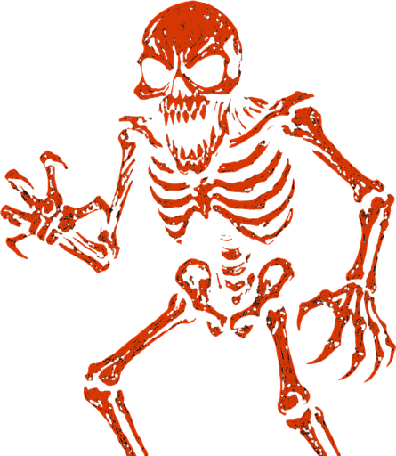 make it a super scary skeleton.
In-Game asset.  2d.  High contrast.  No shadows