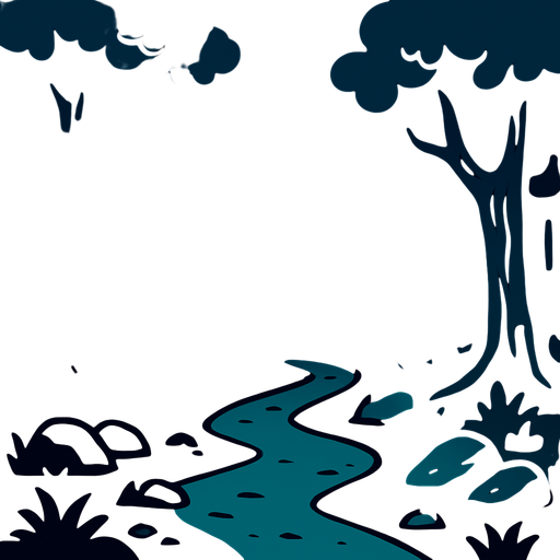 Un bosque oscuro.
In-Game asset.  2d.  High contrast.  No shadows. Cartoon