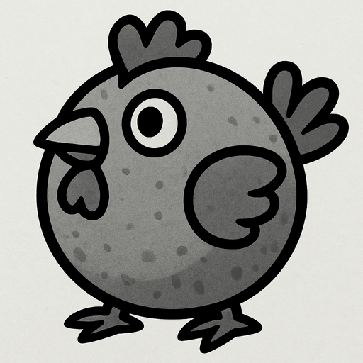gray chicken ball.
In-Game asset.  2d.  High contrast.  No shadows