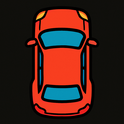 Tavandan araba bakışı.
In-Game asset.  2d.  High contrast.  No shadows