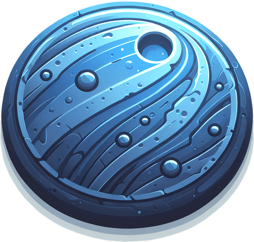 summoning round blue button.
Single Game Texture. In-Game asset. 2d. Blank background. High contrast. No shadows.