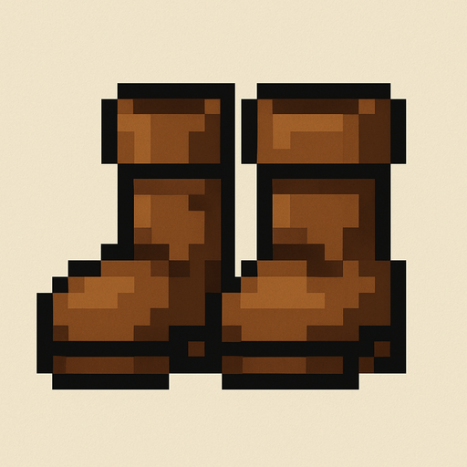 brown pixel 2dd game boots.
In-Game asset.  2d.  High contrast.  No shadows