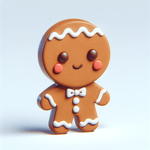 A right profile drawing of one single cute little gingerbread boy, standing with his hands in front of him. In-Game asset. 2d. No background. High contrast. No shadows. Color. digital art