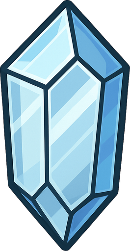 cristal transparente.
In-Game asset.  2d.  High contrast.  No shadows