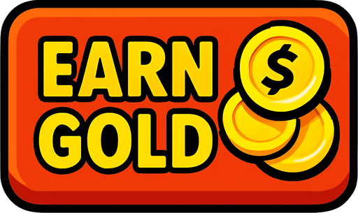 button when clicked earn gold.
In-Game asset.  2d.  High contrast.  No shadows
