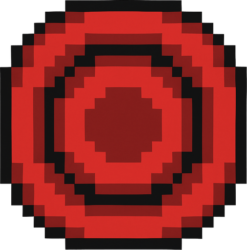 pixel art circle bullet button.
In-Game asset.  2d.  High contrast.  No shadows