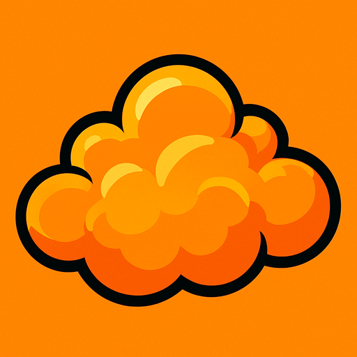 cloud orange.
In-Game asset.  2d.  High contrast.  No shadows