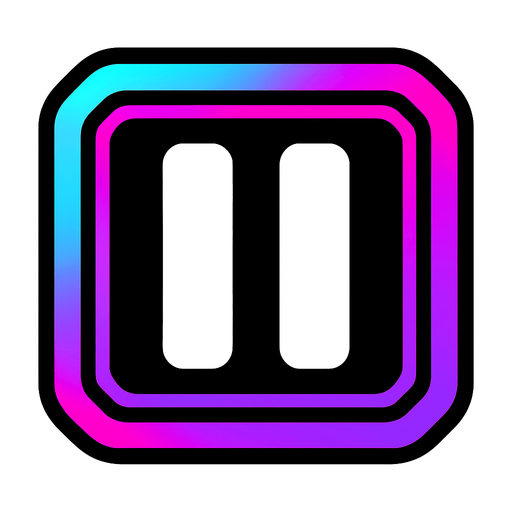 a very modern pause button.
In-Game asset.  2d.  High contrast.  No shadows