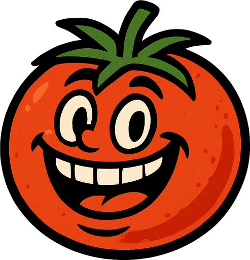 gülen domates.
In-Game asset.  2d.  High contrast.  No shadows