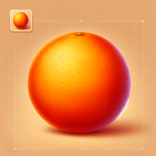 Orange.
In-Game asset.  2d.  Blank background.  No shadows