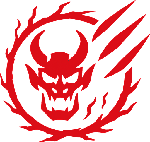 attack red black hell a round.
In-Game asset.  2d.  High contrast.  No shadows