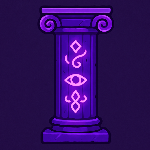 mytic purple column.
In-Game asset.  2d.  High contrast.  No shadows