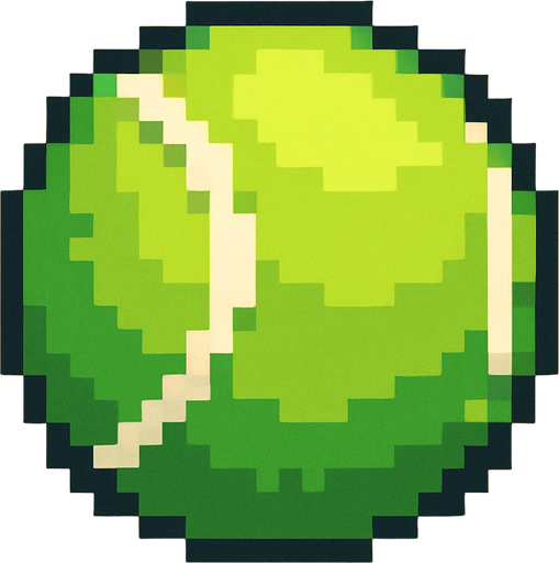 pixel art tennis ball.
In-Game asset.  2d.  High contrast.  No shadows
