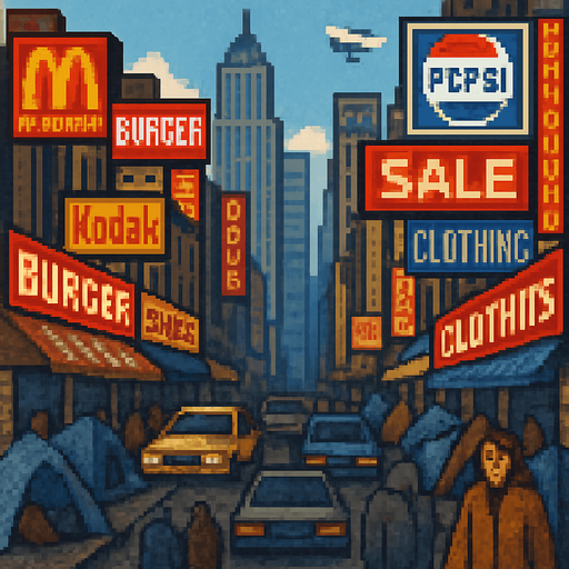 make pixelated, add homeless with tents