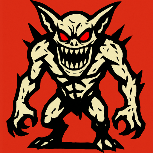 korkunç düşman.
In-Game asset.  2d.  High contrast.  No shadows