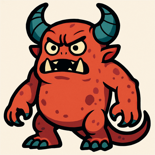 Monster.
In-Game asset.  2d.  High contrast.  No shadows