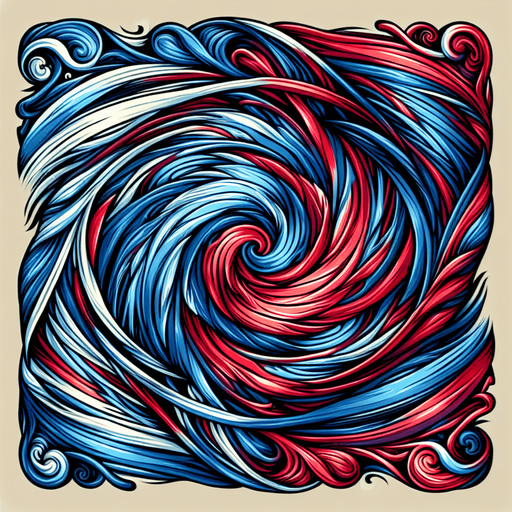 tourbillon bleu et rouge.
Single Game Texture. In-Game asset. 2d. Blank background. High contrast. No shadows.