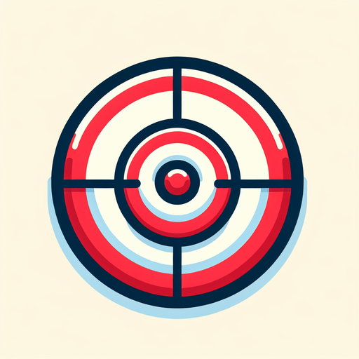 Red and white target.
Single Game Texture.  In-Game asset.  2d.  Blank background.  High contrast.  No shadows