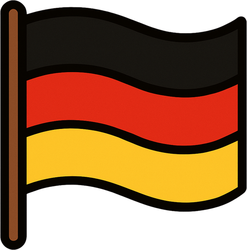 German flag high level.
In-Game asset.  2d.  High contrast.  No shadows