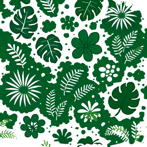A top-down 2D jungle view, no trees.
In-Game asset.  2d.  High contrast.  No shadows