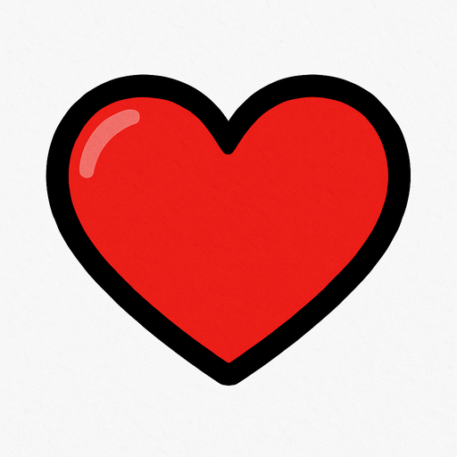 Un corazon rojo.
In-Game asset.  2d.  High contrast.  No shadows