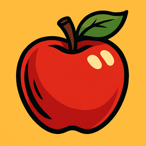 Apple.
In-Game asset.  2d.  High contrast.  No shadows