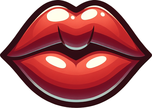 cartoon lips.
Single Game Texture.  In-Game asset.  2d.  Blank background.  High contrast.  No shadows