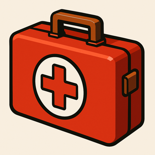 first aid kit.
In-Game asset.  2d.  High contrast.  No shadows