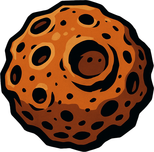 Asteroid.
In-Game asset.  2d.  High contrast.  No shadows
