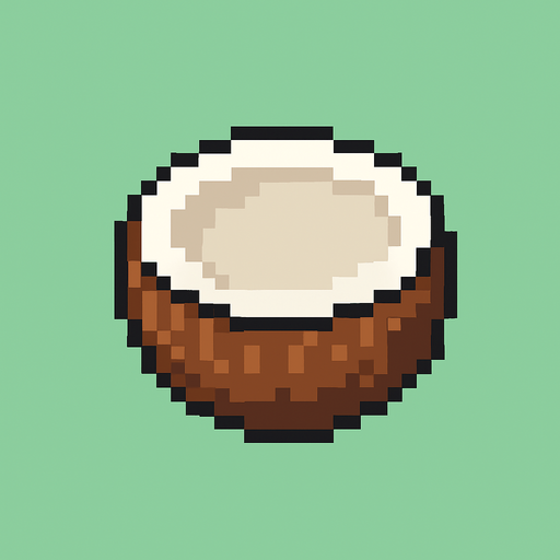Make me a coconut 2d pixel.
In-Game asset.  2d.  High contrast.  No shadows